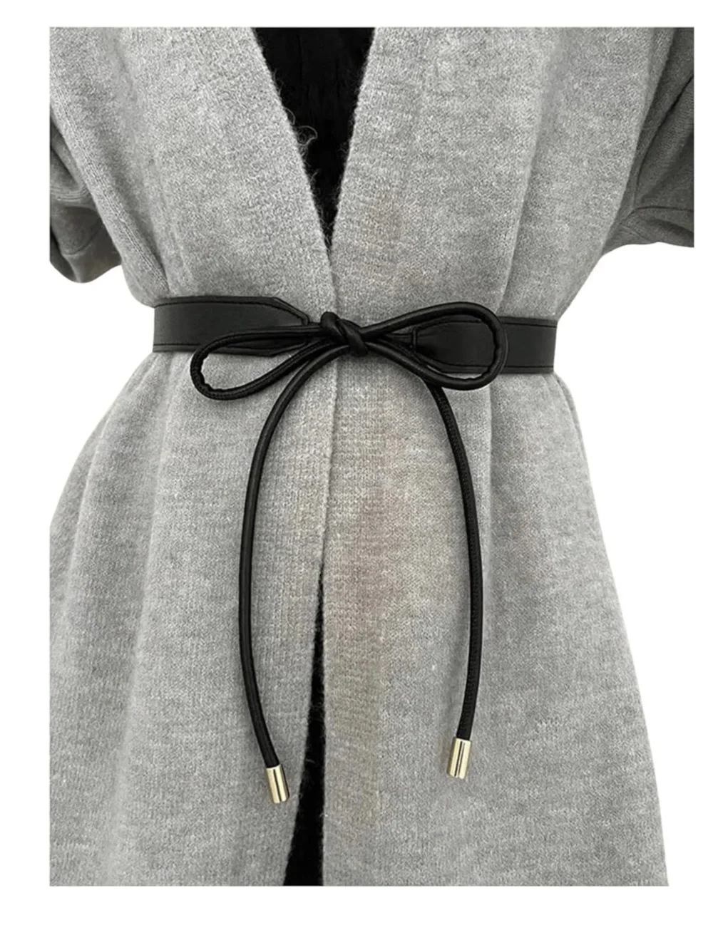 Tie Waist Belt PU Leather Faux Leather Dress Coat Sweater Waistband Women's